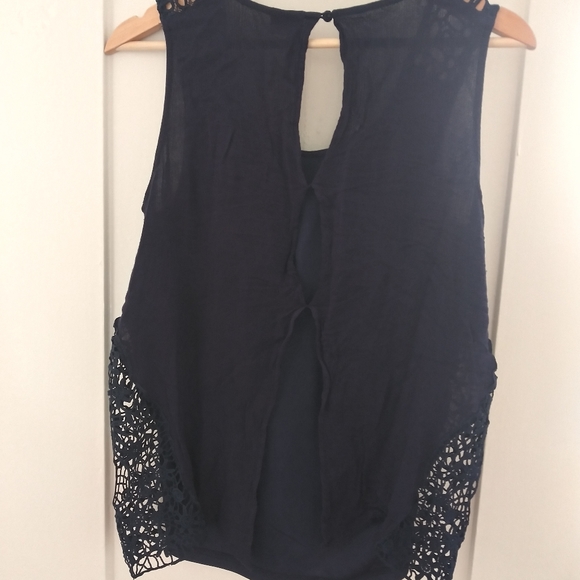 Beautiful Navy Blue tank with side lacing - Picture 4 of 4